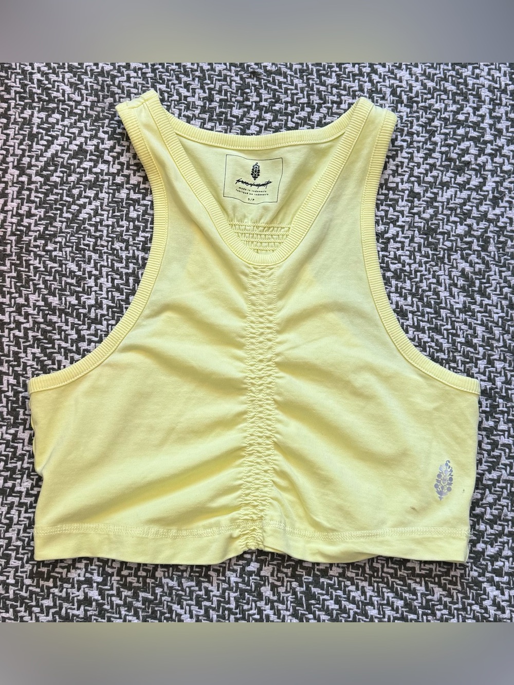 Free People Movement Yellow Racerback Crop Tank